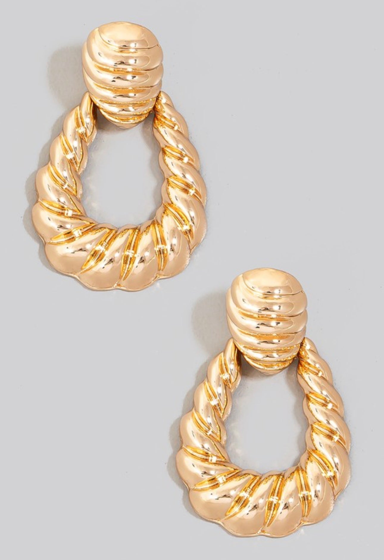 Twisted Oval Door Knocker Earrings