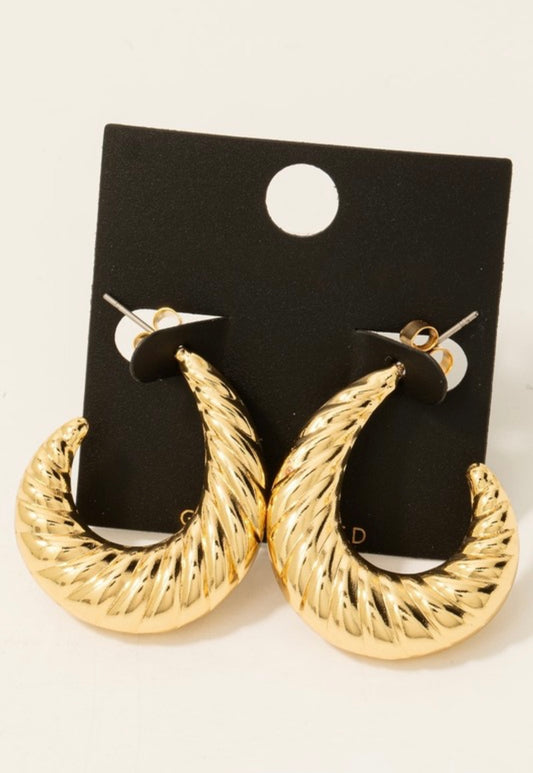 Gold Dipped Spiral Graduated Hoop Earrings