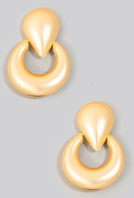 Matte Metallic Door Knocker Earrings