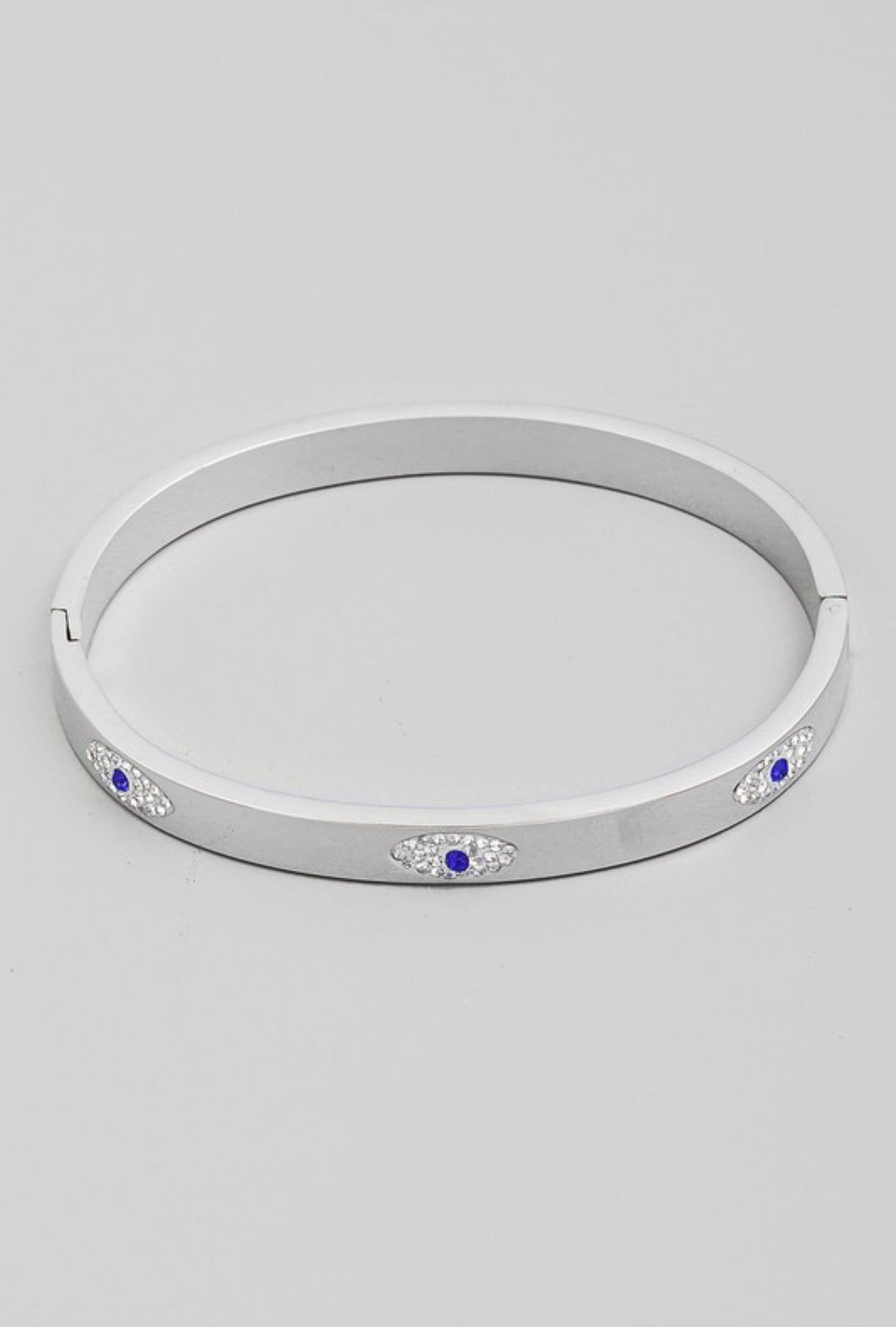 Pave Evil Eye Bangle Bracelet