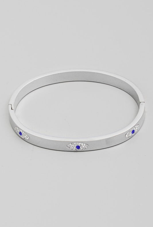 Pave Evil Eye Bangle Bracelet